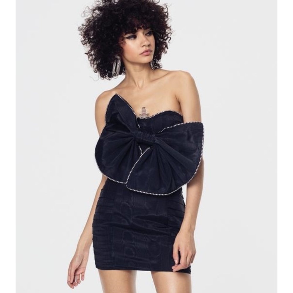 for love and lemons celeste moire bow dress